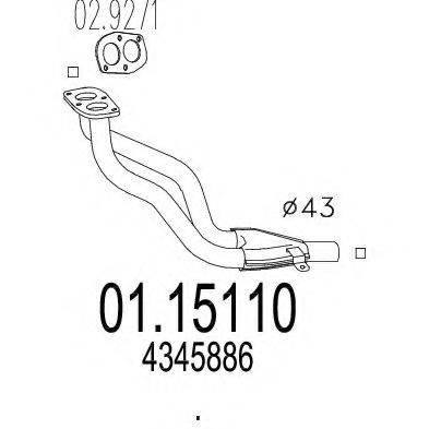 MTS 0115110 Труба вихлопного газу
