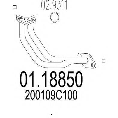 MTS 0118850 Труба вихлопного газу