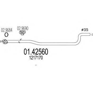 MTS 0142560 Труба вихлопного газу
