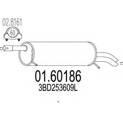 VW 3BD253609L Глушник вихлопних газів кінцевий