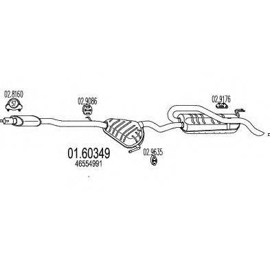 MTS 0160349 Глушник вихлопних газів кінцевий