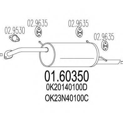 ROSI 22447 Глушник вихлопних газів кінцевий