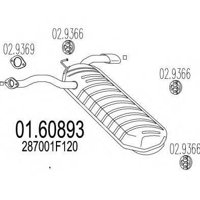 MTS 0160893 Глушник вихлопних газів кінцевий