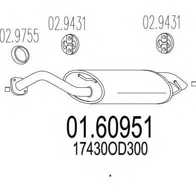 MTS 0160951 Глушник вихлопних газів кінцевий