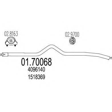 MTS 0170068 Труба вихлопного газу