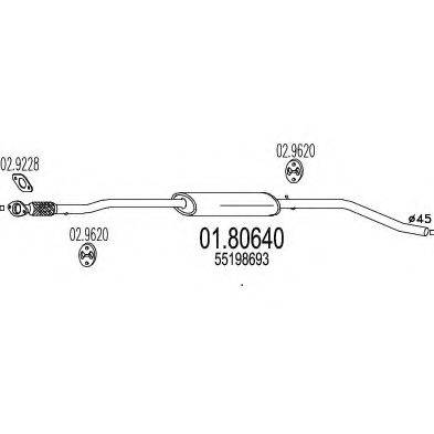 MTS 0180640 Середній глушник вихлопних газів