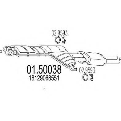 MTS 0150038 Середній глушник вихлопних газів