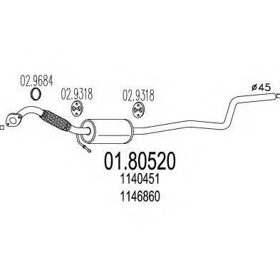 FORD C60140500 Середній глушник вихлопних газів