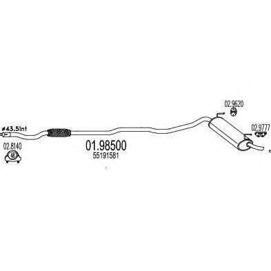 MTS 0198500 Глушник вихлопних газів кінцевий