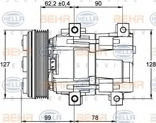 HELLA 8FK351113431 Компресор, кондиціонер