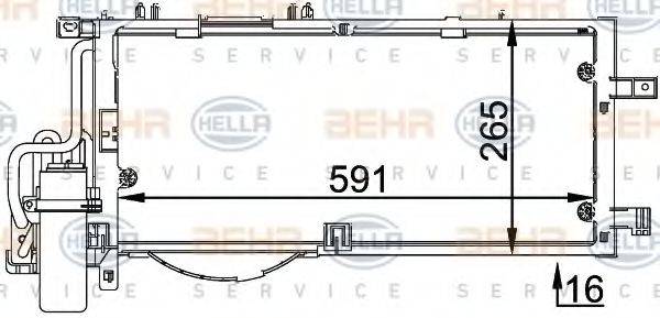 BEHR HELLA SERVICE C1123 Конденсатор, кондиціонер