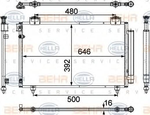 TOYOTA 88450-05101 Конденсатор, кондиціонер