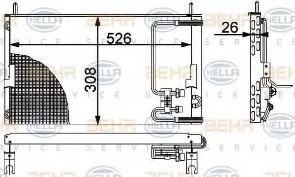 HELLA 8FC351317131 Конденсатор, кондиціонер