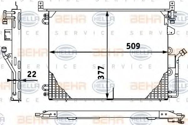 HELLA 8FC351317291 Конденсатор, кондиціонер