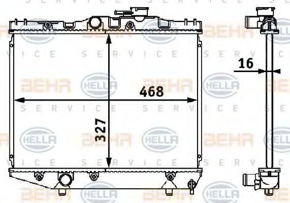 HELLA 8MK376708171 Радіатор, охолодження двигуна