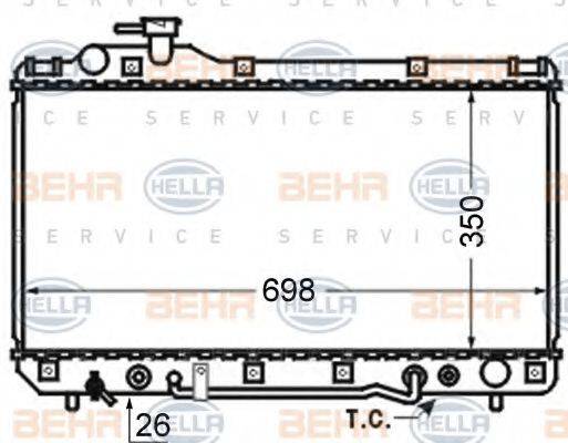 HELLA 8MK376724721 Радіатор, охолодження двигуна