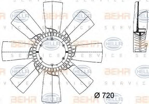 BEHR HELLA SERVICE 38902 Крильчатка вентилятора, охолодження двигуна