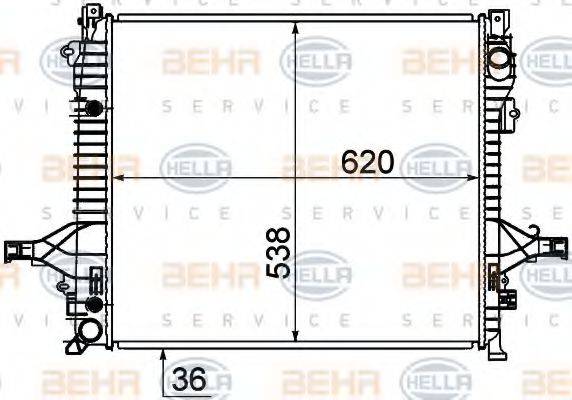 HELLA 8MK376756481 Радіатор, охолодження двигуна