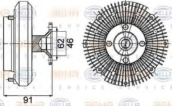 HELLA 8MV376757401 Зчеплення, вентилятор радіатора