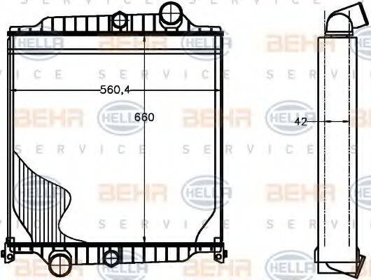 HELLA 8MK376758091 Радіатор, охолодження двигуна