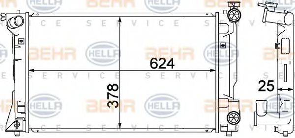 HELLA 8MK376773691 Радіатор, охолодження двигуна