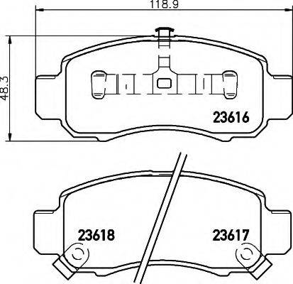 HELLA 23616 Комплект гальмівних колодок, дискове гальмо