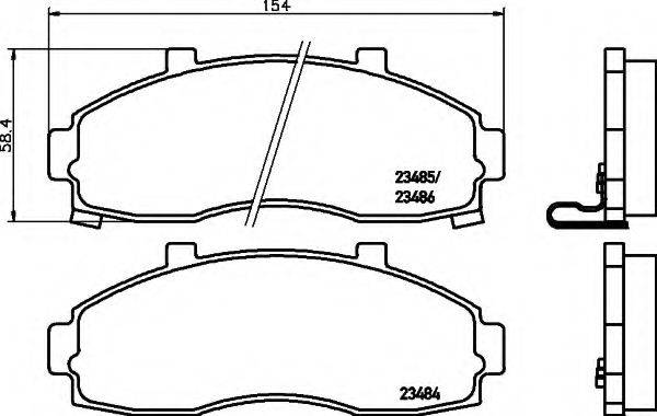 HELLA 8DB355009951 Комплект гальмівних колодок, дискове гальмо