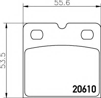 HELLA 20610 Комплект гальмівних колодок, дискове гальмо
