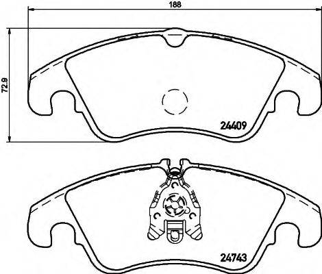 HELLA 8DB355015941 Комплект гальмівних колодок, дискове гальмо