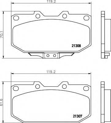 SUBARU 26296-FE070 Комплект гальмівних колодок, дискове гальмо
