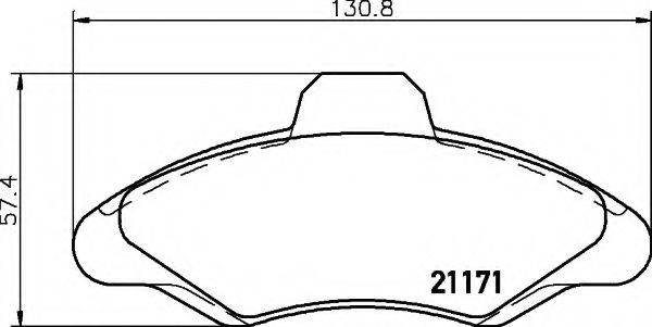 HELLA 21171 Комплект гальмівних колодок, дискове гальмо