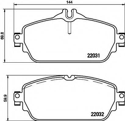 MERCEDES-BENZ A0084203620 Комплект гальмівних колодок, дискове гальмо