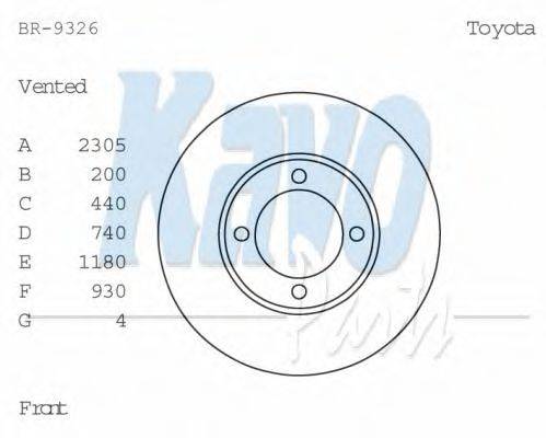 KAVO PARTS BR9326 гальмівний диск