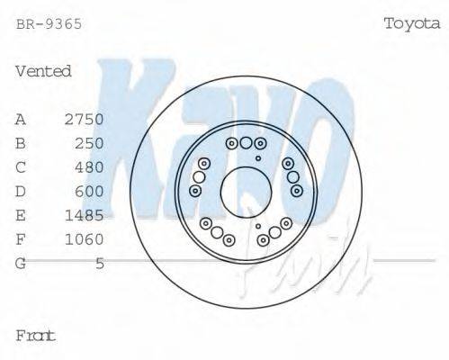 KAVO PARTS BR9365 гальмівний диск