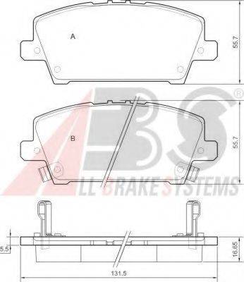 A.B.S. 37529OE Комплект гальмівних колодок, дискове гальмо