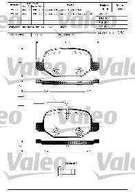 VALEO 598425 Комплект гальмівних колодок, дискове гальмо