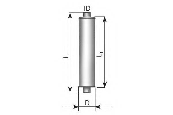 DINEX 87314 Середній глушник вихлопних газів, універсальний