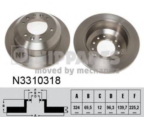 NIPPARTS N3310318 гальмівний диск