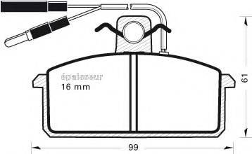 MGA 198 Комплект гальмівних колодок, дискове гальмо