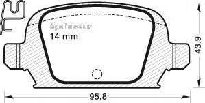 OPEL 160596 Комплект гальмівних колодок, дискове гальмо