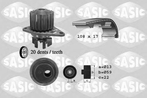 SASIC 3900021 Водяний насос + комплект зубчастого ременя
