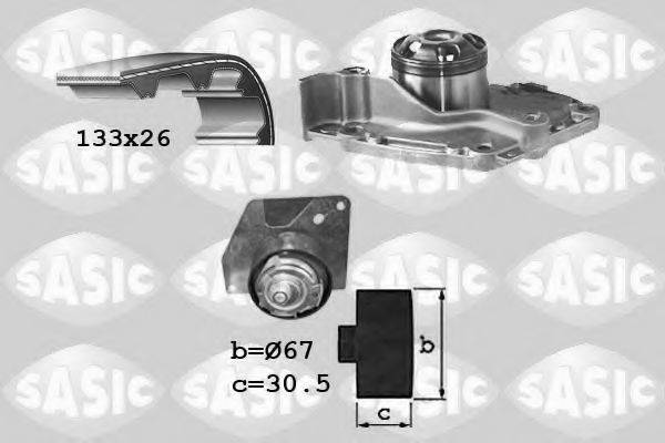 SASIC 3904030 Водяний насос + комплект зубчастого ременя