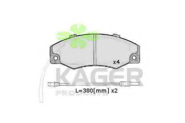 KAGER 21086 Комплект гальмівних колодок, дискове гальмо