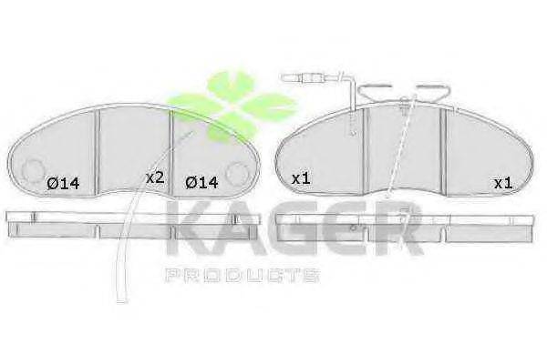 KAGER 20984 Комплект гальмівних колодок, дискове гальмо