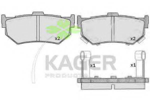 KAGER 350293 Комплект гальмівних колодок, дискове гальмо