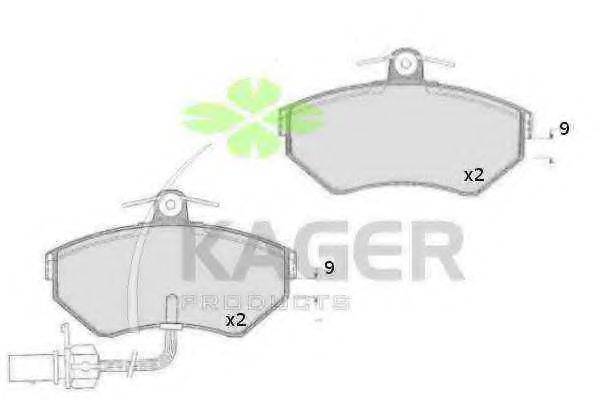 KAGER 23393 Комплект гальмівних колодок, дискове гальмо