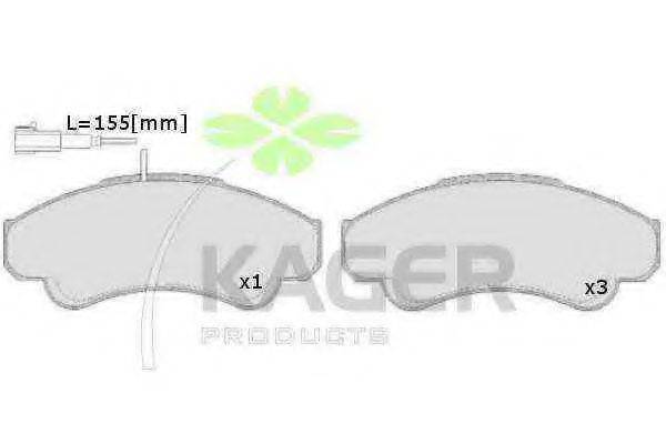 KAGER 41101 Комплект гальмівних колодок, дискове гальмо