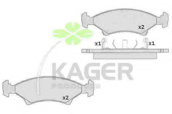 KAGER 350673 Комплект гальмівних колодок, дискове гальмо