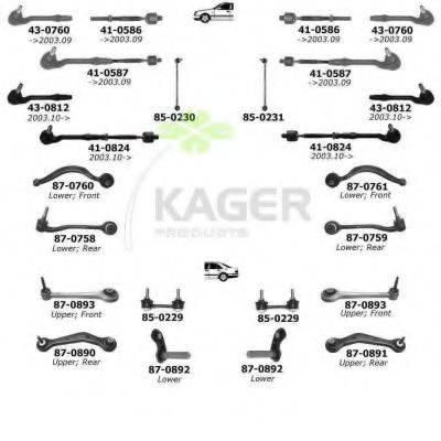 KAGER 800459 Підвіска колеса