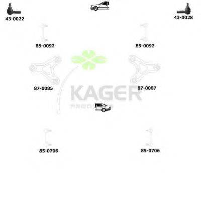 KAGER 801151 Підвіска колеса